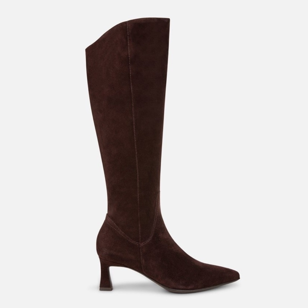 Naturalizer Deesha Chocolate Brown Suede Wide Calf Boots Size 7.5W-XW